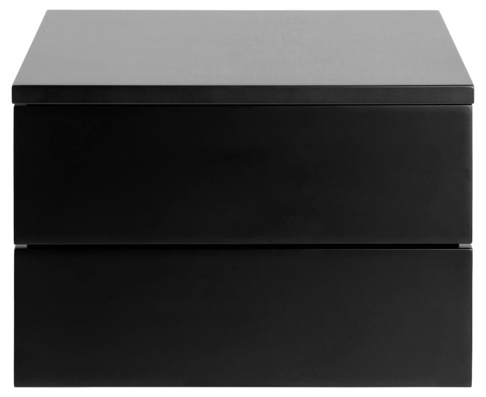 Actona Noptiera din MDF, cu 2 sertare, Avignon Negru, l37xA32xH24,6 cm