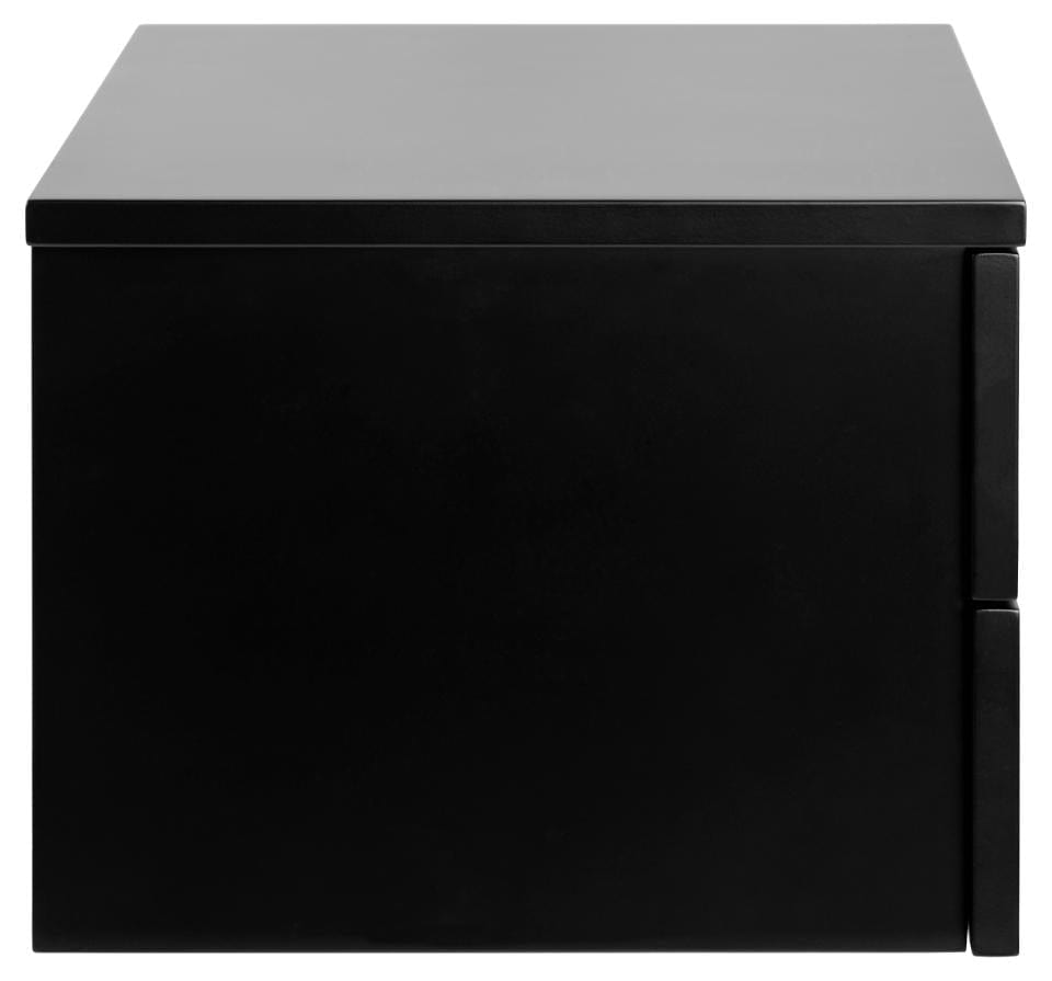 Actona Noptiera din MDF, cu 2 sertare, Avignon Negru, l37xA32xH24,6 cm