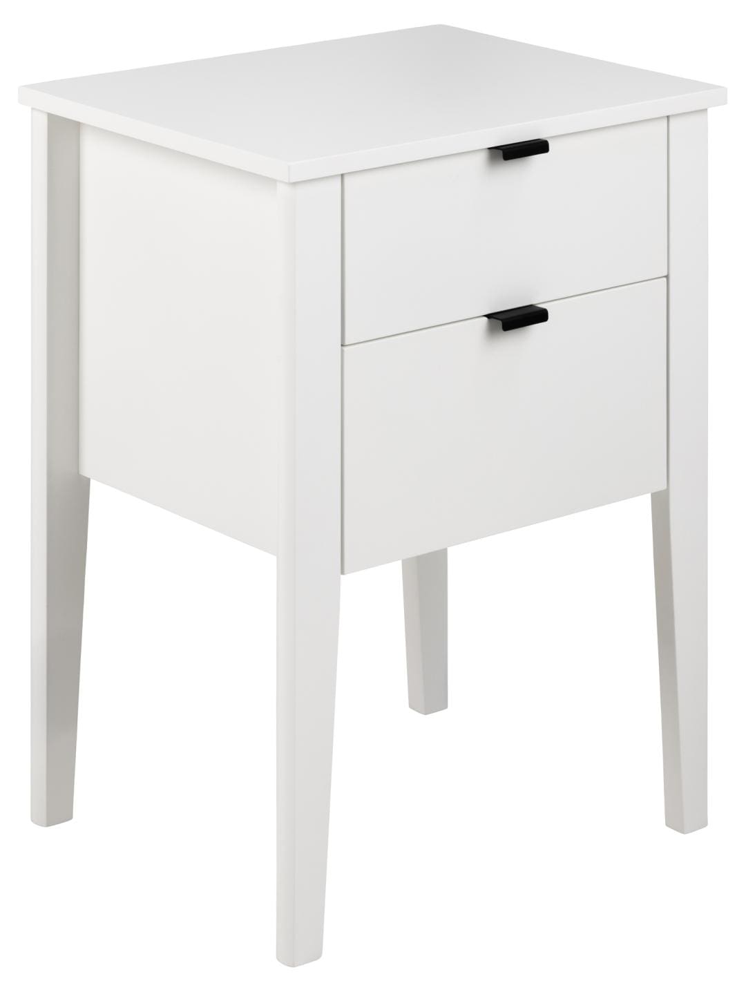 Noptiera din MDF, cu 2 sertare, Sleepy Alb / Alb, l48xA40xH65 cm