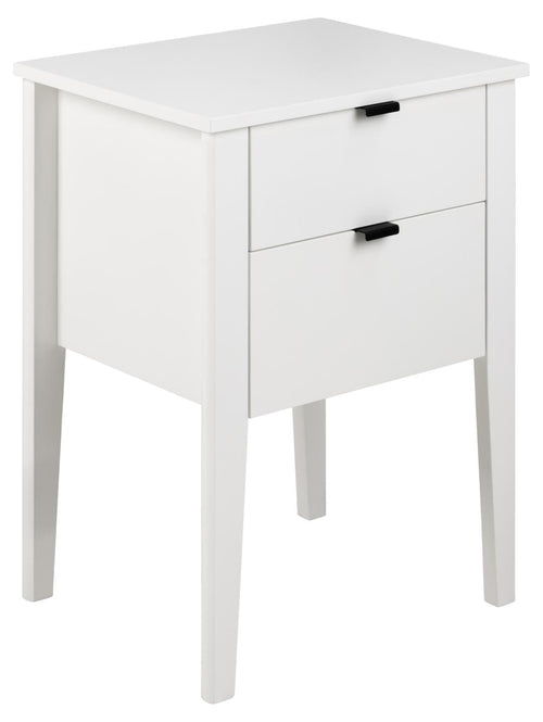 Noptiera din MDF, cu 2 sertare, Sleepy Alb / Alb, l48xA40xH65 cm