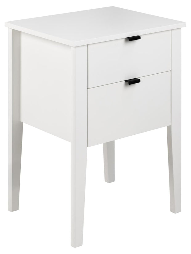 Noptiera din MDF, cu 2 sertare, Sleepy Alb / Alb, l48xA40xH65 cm