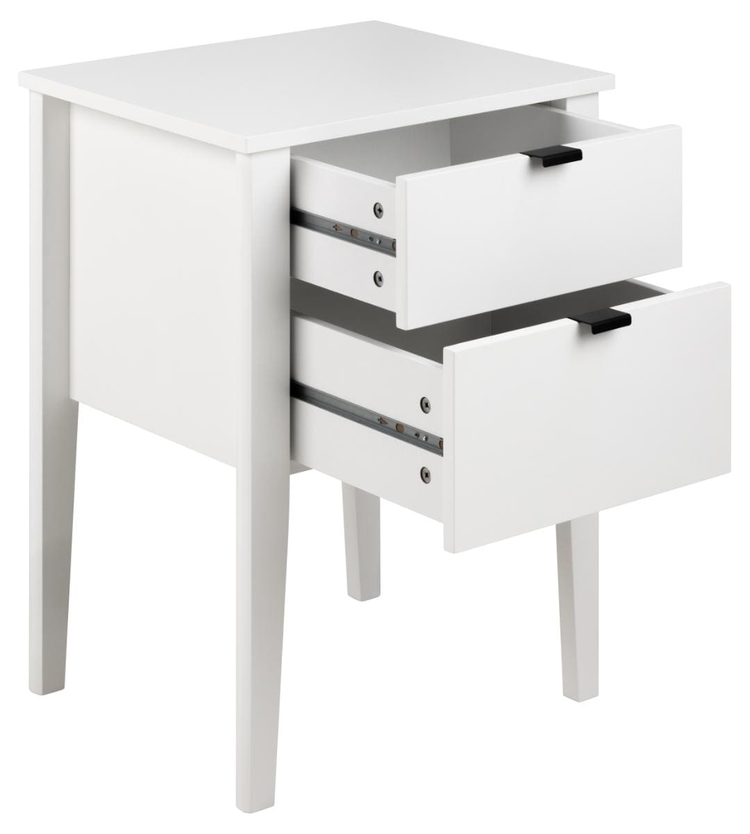 Noptiera din MDF, cu 2 sertare, Sleepy Alb / Alb, l48xA40xH65 cm (2)