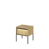 Lenart Noptiera din MDF, pal si metal, cu 1 sertar si LED inclus, Trend TR-10 Stejar Artisan / Negru, l40xA46xH50 cm