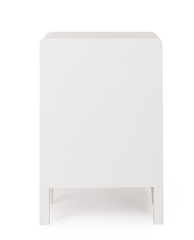 Noptiera din MDF si lemn, cu 2 sertare, Charley Alb / Natural, l40xA30xH60 cm (3)