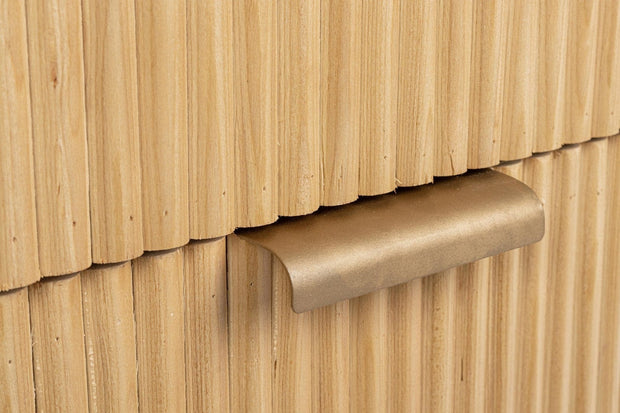 Noptiera din MDF si lemn, cu 2 sertare, Charley Alb / Natural, l40xA30xH60 cm (7)