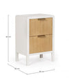 Noptiera din MDF si lemn, cu 2 sertare, Charley Alb / Natural, l40xA30xH60 cm (9)