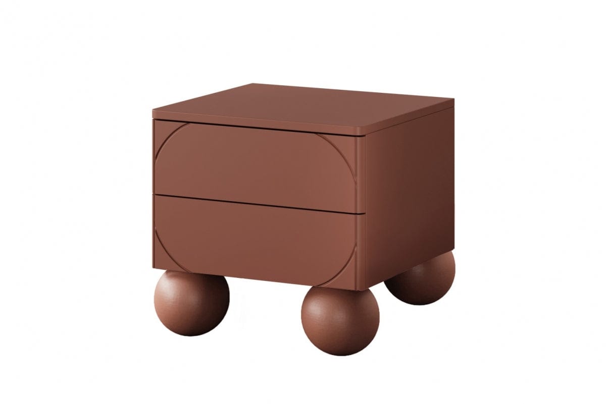 Bogart Noptiera din MDF si lemn, cu 2 sertare, Sonatia 45-2SZ Burgundy, l45xA45xH47 cm