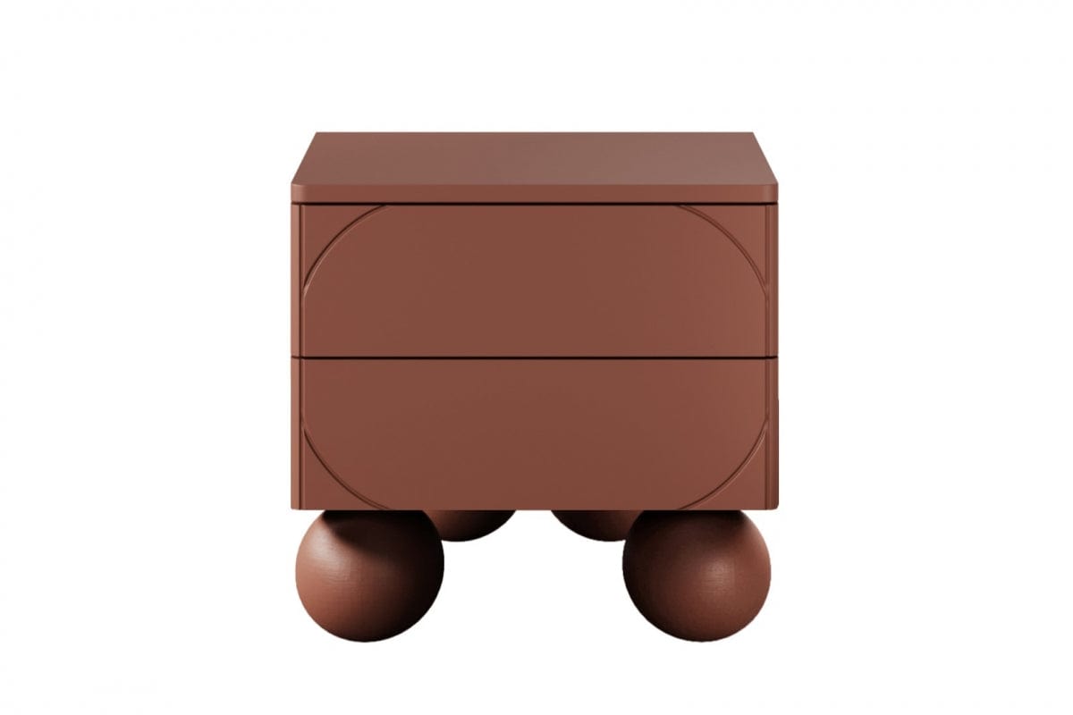 Bogart Noptiera din MDF si lemn, cu 2 sertare, Sonatia 45-2SZ Burgundy, l45xA45xH47 cm