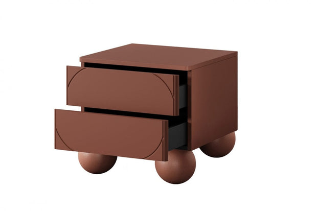 Bogart Noptiera din MDF si lemn, cu 2 sertare, Sonatia 45-2SZ Burgundy, l45xA45xH47 cm