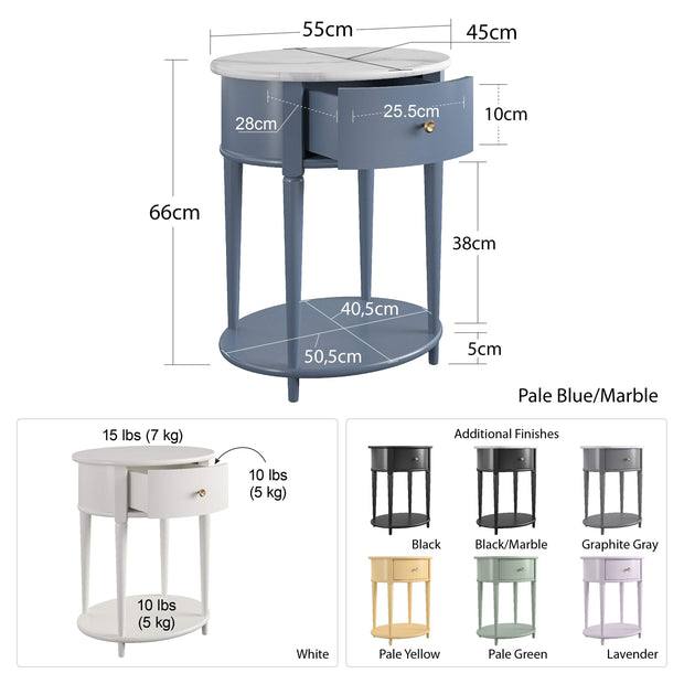 Dorel Home Noptiera din MDF si lemn de cauciuc, cu 1 sertar, Aurora Negru, l55xA45xH66 cm