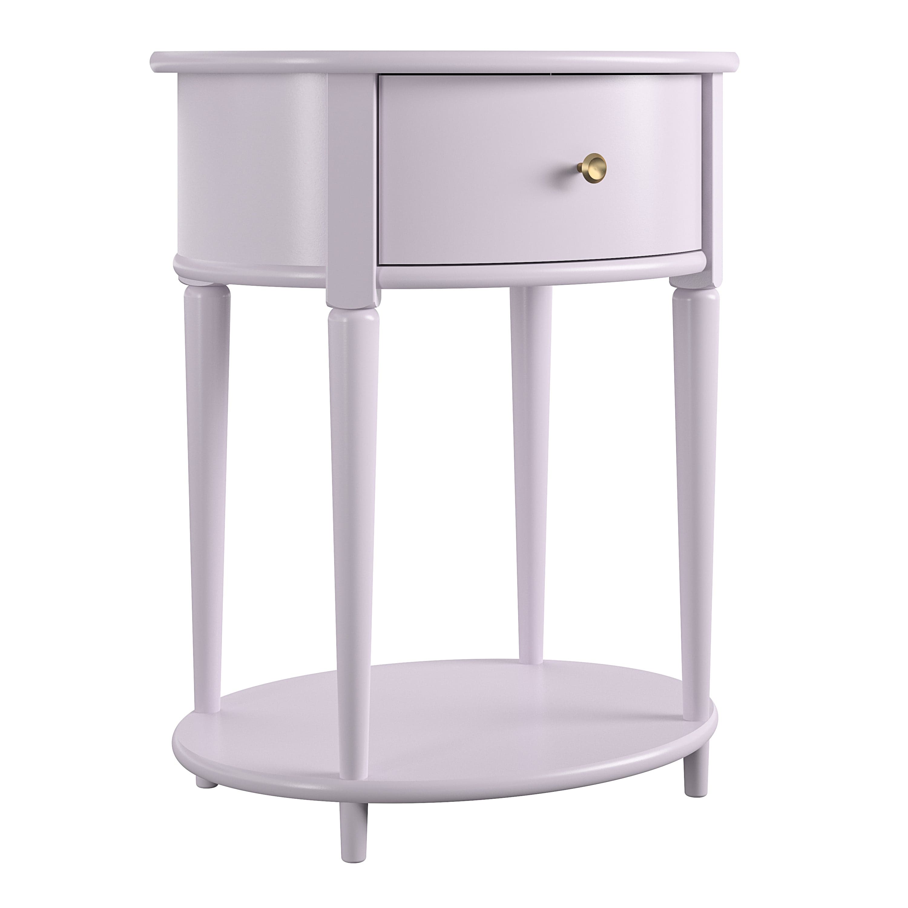 Dorel Home Noptiera din MDF si lemn de cauciuc, cu 1 sertar, Aurora Violet, l55xA45xH66 cm