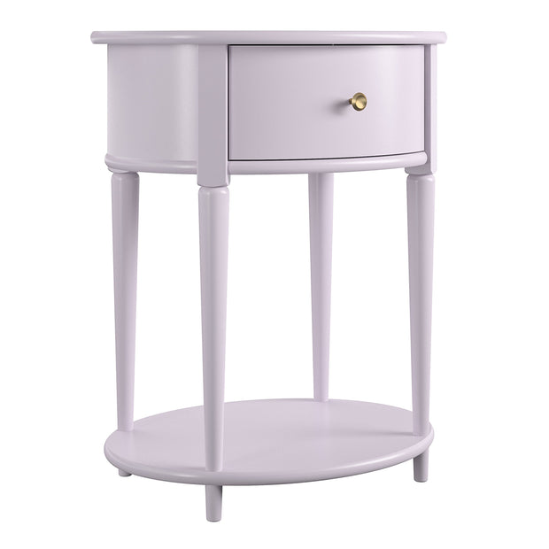 Dorel Home Noptiera din MDF si lemn de cauciuc, cu 1 sertar, Aurora Violet, l55xA45xH66 cm