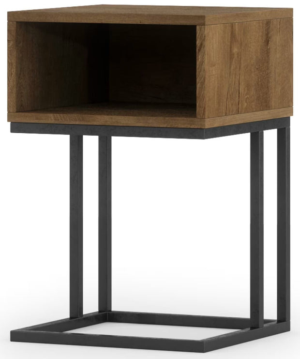 Noptiera din MDF si metal, Avorio Stejar, l40xA40xH60 cm (2)