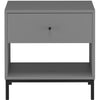 Dorel Home Noptiera din MDF si metal cu 1 sertar, Celine Gri / Negru, l50xA35xH50 cm
