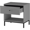 Dorel Home Noptiera din MDF si metal cu 1 sertar, Celine Gri / Negru, l50xA35xH50 cm