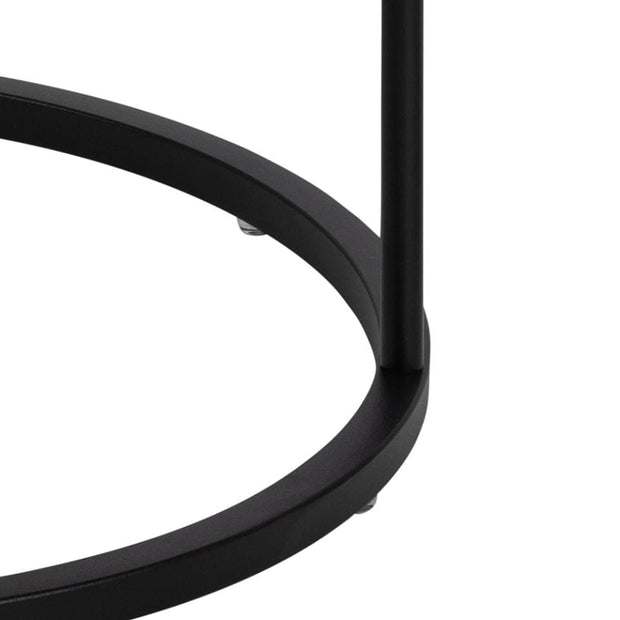 Actona Noptiera din MDF si metal, cu 1 sertar, Polo Negru, Ø40xH51 cm