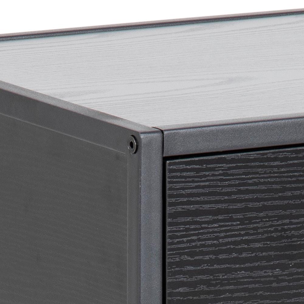 Noptiera din MDF si metal, cu 1 sertar, Seaford Antracit / Negru, l42xA35xH63 cm (6)