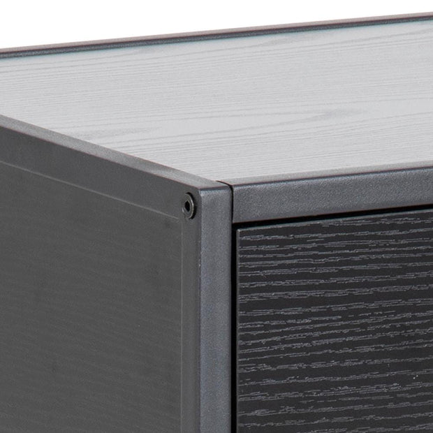 Noptiera din MDF si metal, cu 1 sertar, Seaford Antracit / Negru, l42xA35xH63 cm (6)