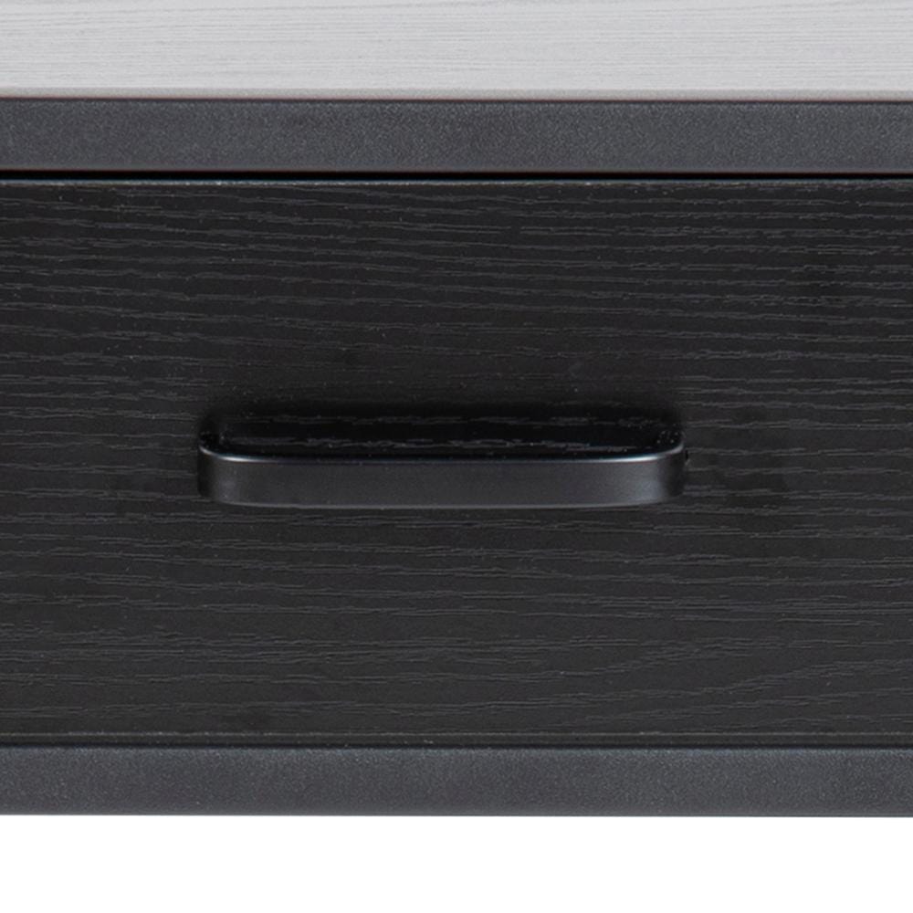 Noptiera din MDF si metal, cu 1 sertar, Seaford Antracit / Negru, l42xA35xH63 cm (4)