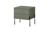 Bogart Noptiera din MDF si metal, cu 2 sertare, Sonatia 45-2SZ Verde Olive / Negru, l49xA45xH55 cm
