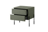 Bogart Noptiera din MDF si metal, cu 2 sertare, Sonatia 45-2SZ Verde Olive / Negru, l49xA45xH55 cm