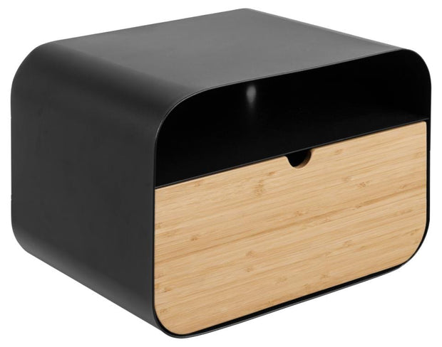 Actona Noptiera din metal, cu 1 sertar, Joliet Negru, l35xA25xH23 cm