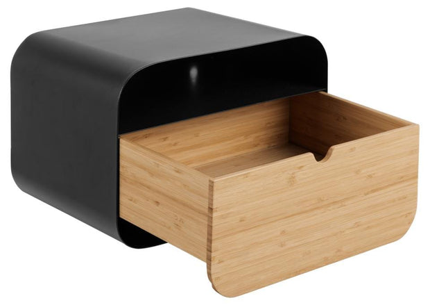 Actona Noptiera din metal, cu 1 sertar, Joliet Negru, l35xA25xH23 cm