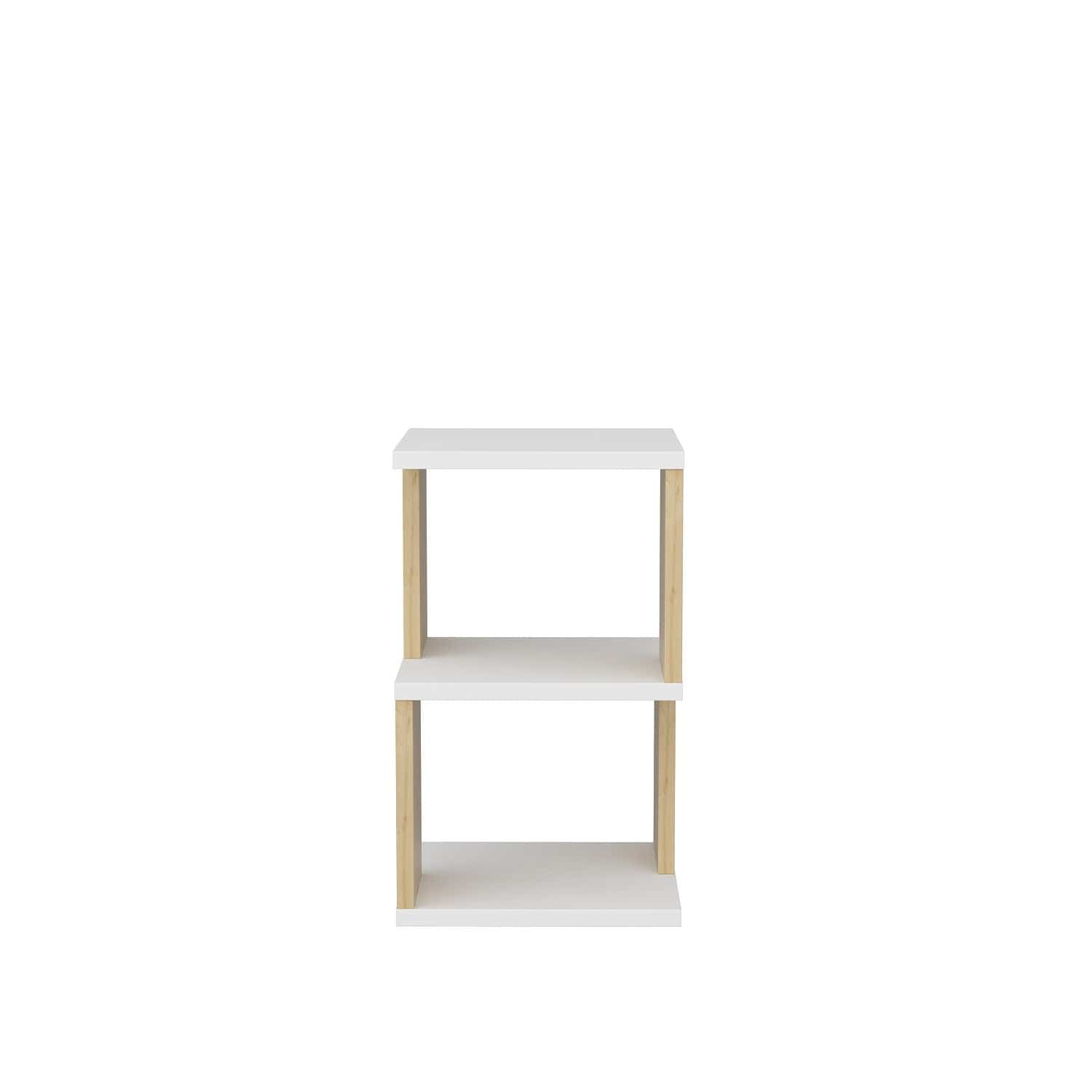 Noptiera din pal, Carter Alb / Stejar, l29,6xA29,6xH49,4 cm (4)