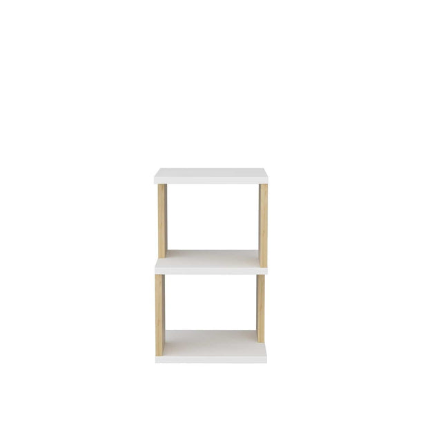 Noptiera din pal, Carter Alb / Stejar, l29,6xA29,6xH49,4 cm (4)
