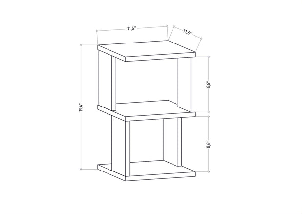 Noptiera din pal, Carter Alb / Stejar, l29,6xA29,6xH49,4 cm (5)