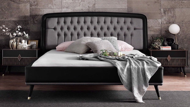 Noptiera din pal cu 1 sertar, Diamond Nuc / Grafit, l66,6xA43,8xH48,7 cm (4)