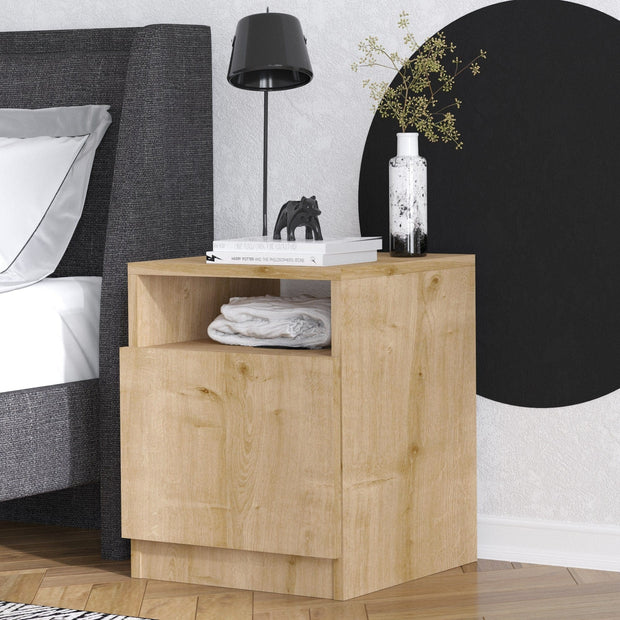 Asir Noptiera din pal, cu 1 sertar, Hope Nuc, l40xA40xH50 cm