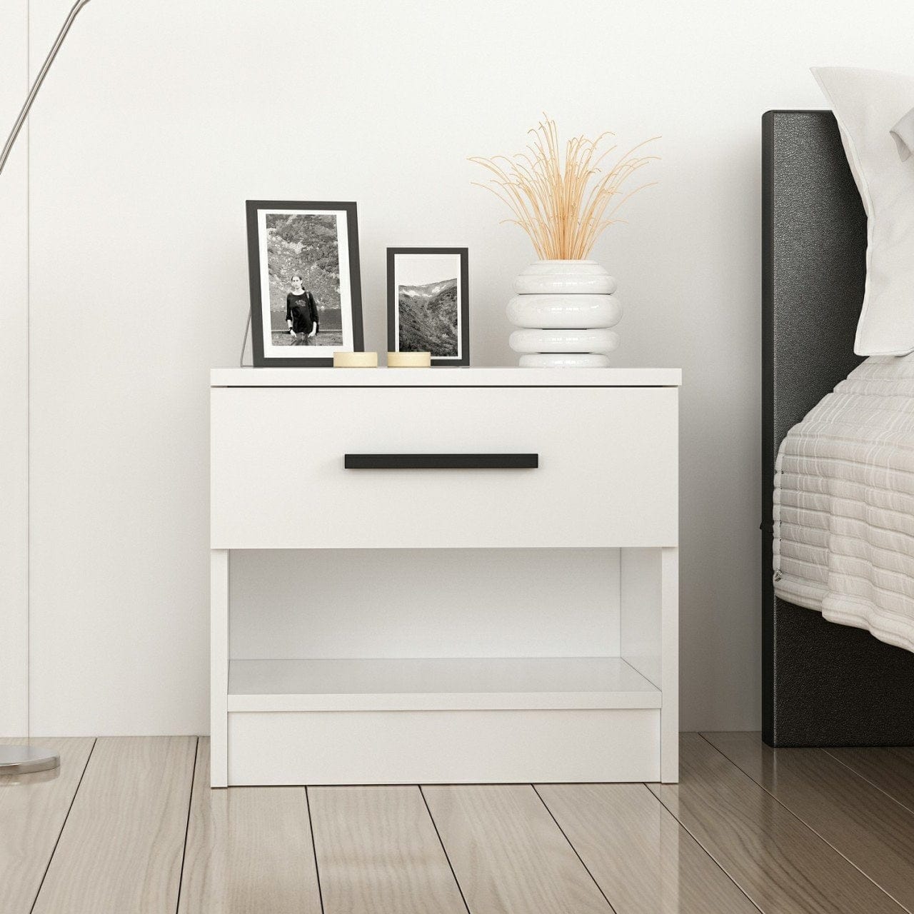 Asir Noptiera din pal, cu 1 sertar, Kale 3727 Alb, l50xA47xH40 cm