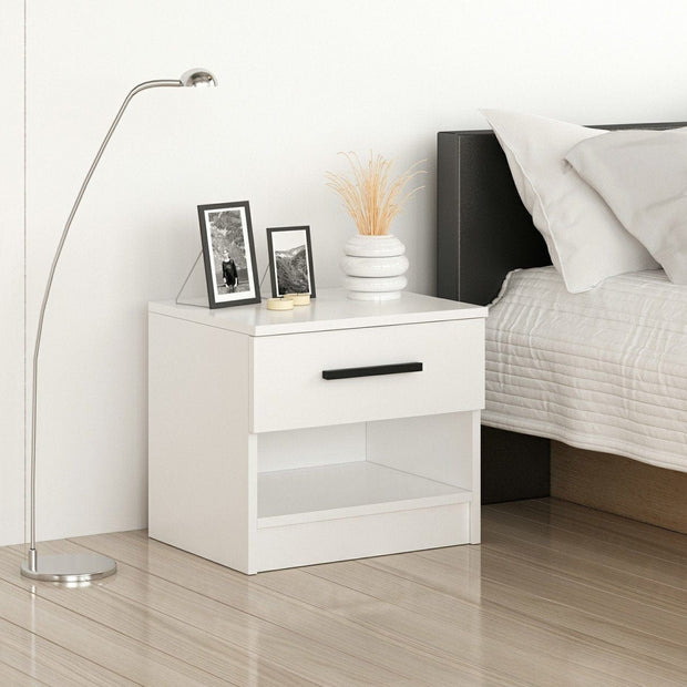 Asir Noptiera din pal, cu 1 sertar, Kale 3727 Alb, l50xA47xH40 cm