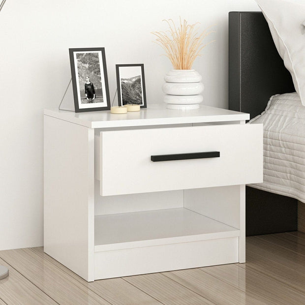 Asir Noptiera din pal, cu 1 sertar, Kale 3727 Alb, l50xA47xH40 cm