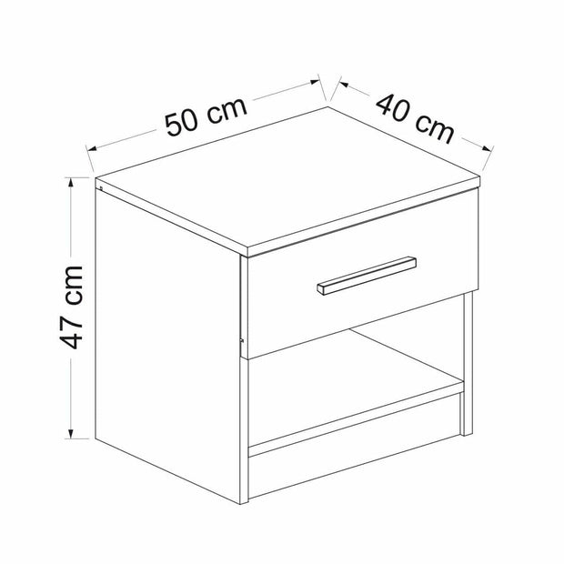 Asir Noptiera din pal, cu 1 sertar, Kale 3727 Alb, l50xA47xH40 cm