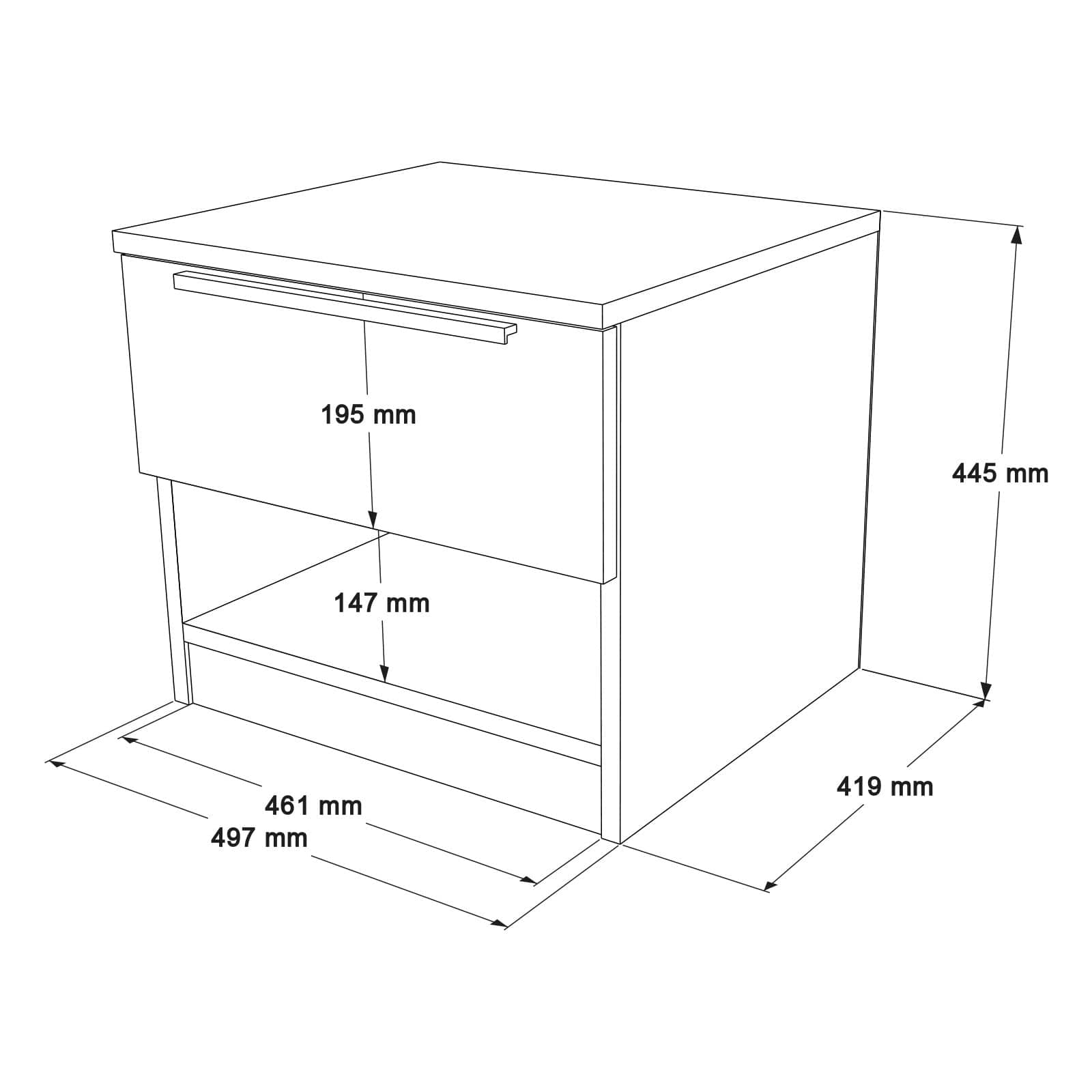 Asir Noptiera din pal, cu 1 sertar, Lili 3-S Nuc, l49,7xA41,9xH44,5 cm