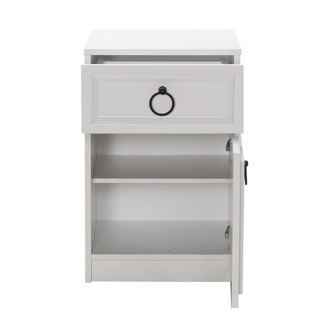 Asir Noptiera din pal, cu 1 sertar si 1 usa, Komodo 1311 Alb, l40xA38xH63 cm