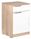 Asir Noptiera din pal, cu 1 sertar si 1 usa, Komodo 711 Stejar Sonoma / Alb, l40xA38xH63 cm