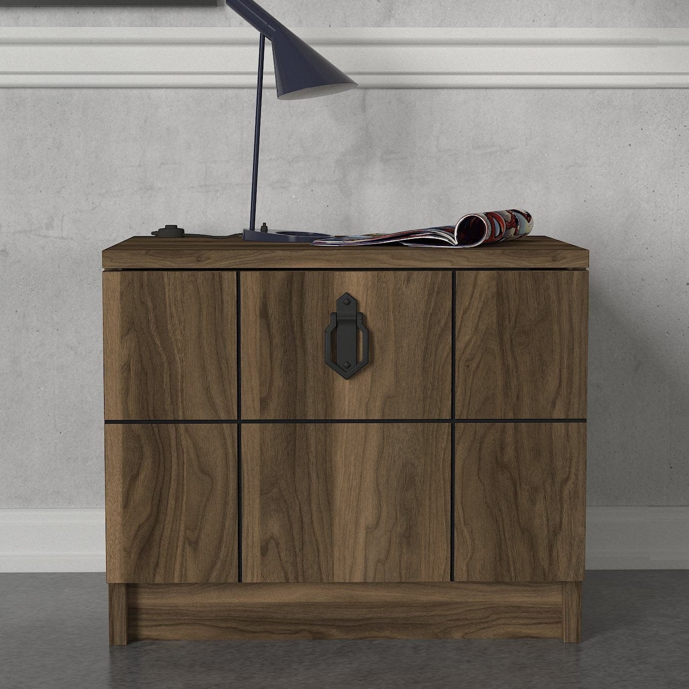 Asir Noptiera din pal, cu 1 usa, Lost Nuc, l49xA35xH41 cm