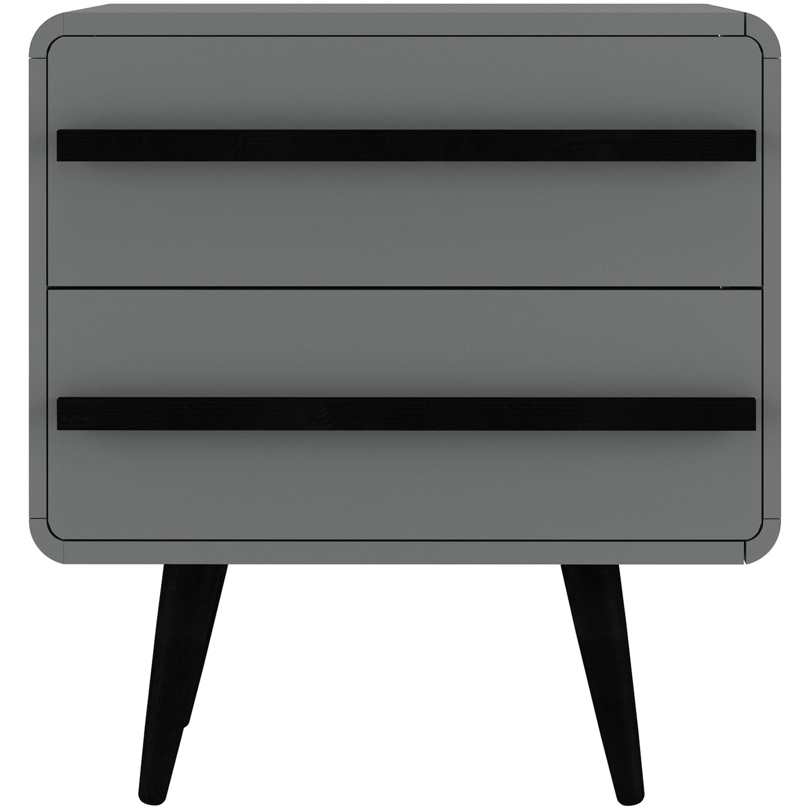 Dorel Home Noptiera din pal cu 2 sertare, Chantal Gri / Negru, l51xA39xH54 cm