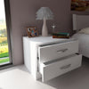 Asir Noptiera din pal, cu 2 sertare, Diva V2 Alb, l55xA44xH41,9 cm