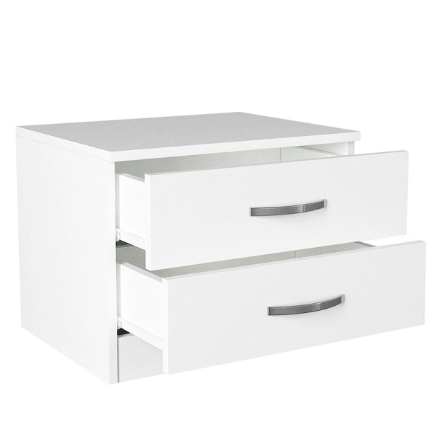 Asir Noptiera din pal, cu 2 sertare, Diva V2 Alb, l55xA44xH41,9 cm