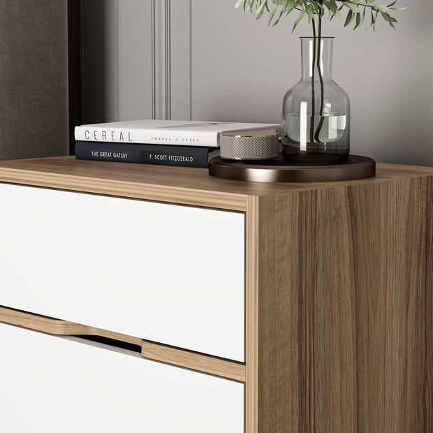 Asir Noptiera din pal, cu 2 sertare, Elina 8171 Nuc / Alb, l54xA47xH40 cm