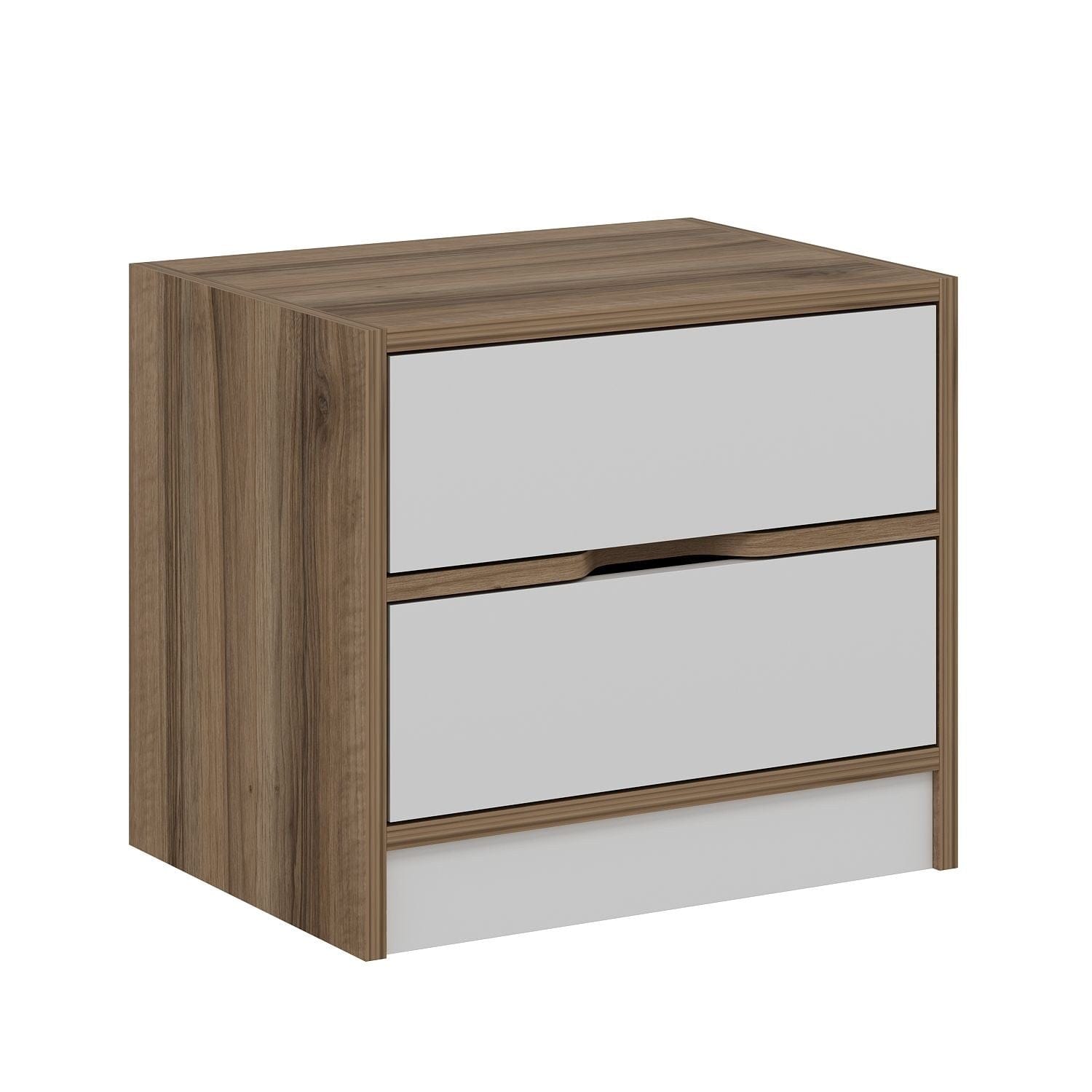 Asir Noptiera din pal, cu 2 sertare, Elina 8171 Nuc / Alb, l54xA47xH40 cm