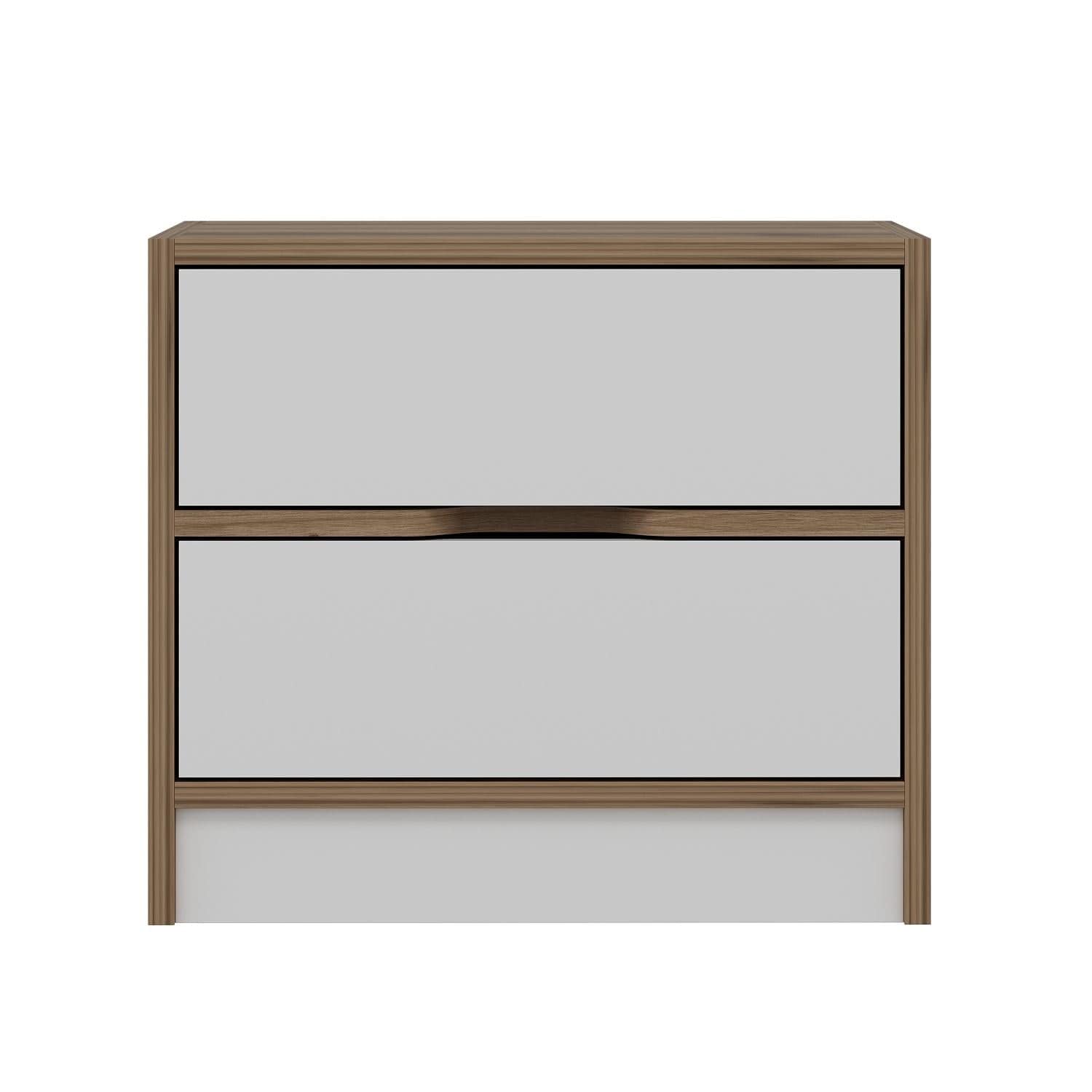 Asir Noptiera din pal, cu 2 sertare, Elina 8171 Nuc / Alb, l54xA47xH40 cm