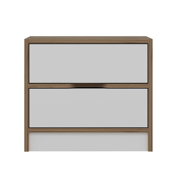 Asir Noptiera din pal, cu 2 sertare, Elina 8171 Nuc / Alb, l54xA47xH40 cm