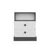Asir Noptiera din pal, cu 2 sertare, Life Antracit / Alb, l62xA42xH62 cm