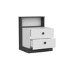 Asir Noptiera din pal, cu 2 sertare, Life Antracit / Alb, l62xA42xH62 cm