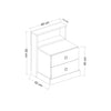Asir Noptiera din pal, cu 2 sertare, Life Antracit / Alb, l62xA42xH62 cm